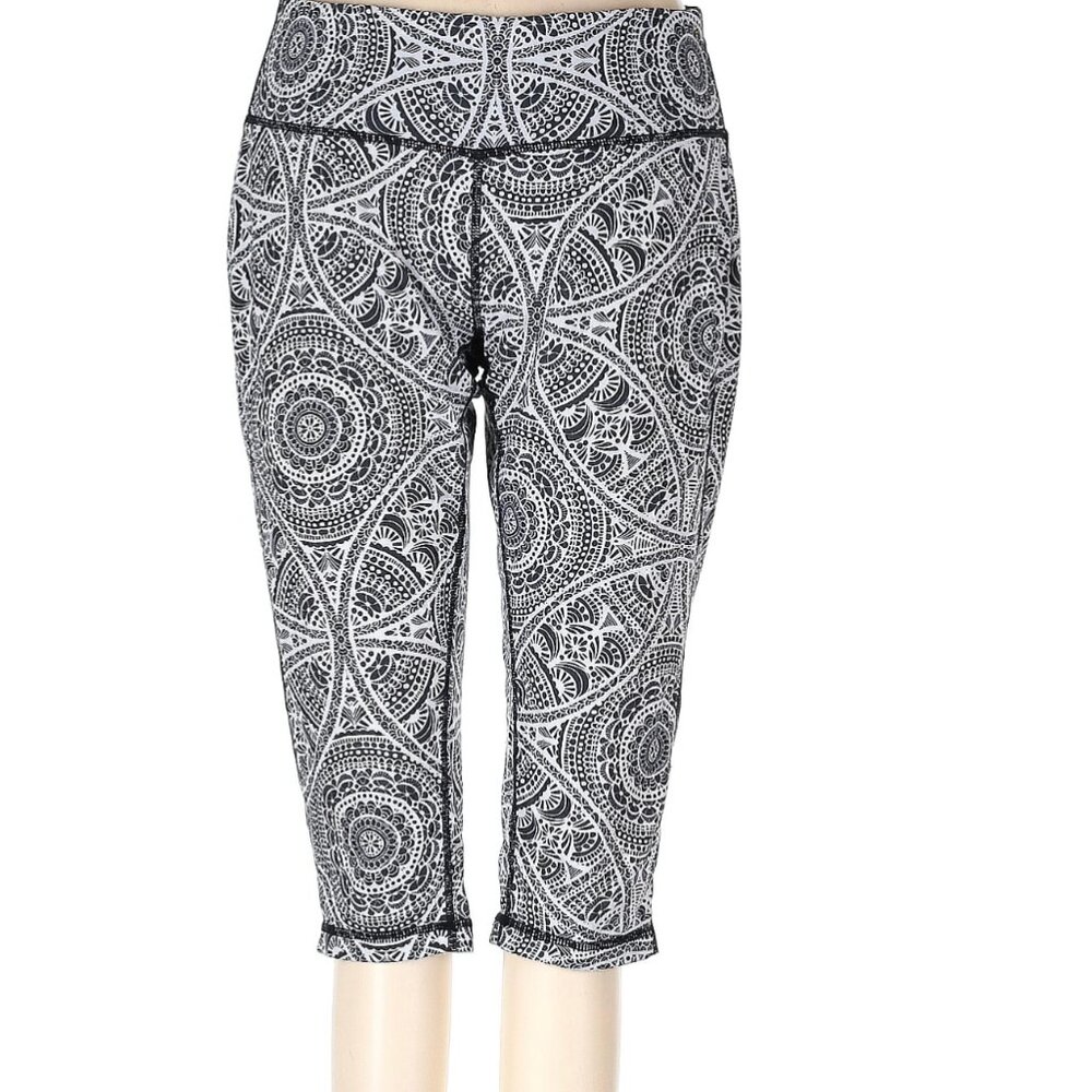 Prana Capri Leggings Black and White Size Medium kaleidoscope